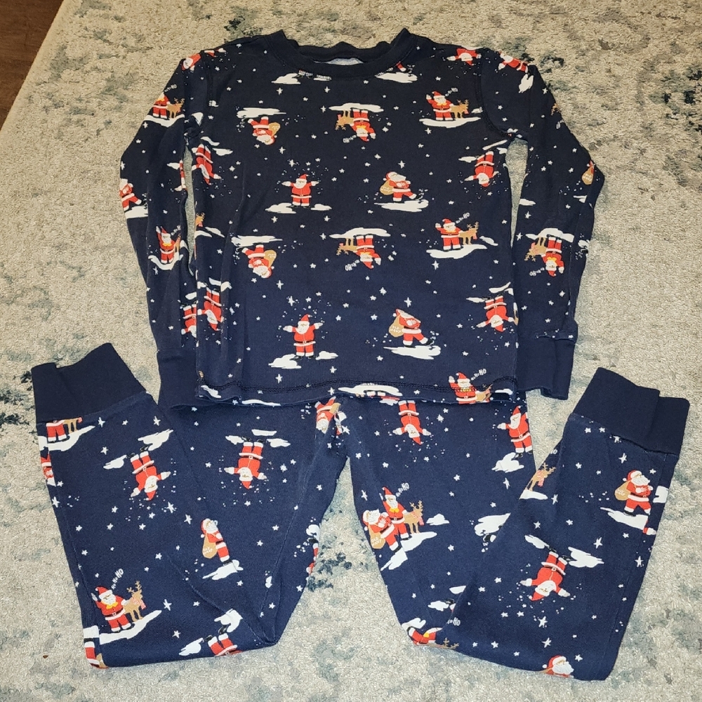 Old Navy Kids Pajama Set - Navy with Santa Print